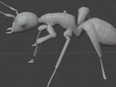 Animated model of an ant Low-poly 3D model