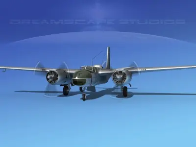 Douglas B-26C Invader Bare Metal 3D model