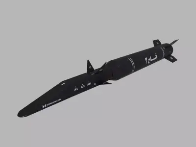fattah 2 hypersonic missile lowpoly Low-poly 3D model