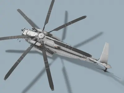  MH-53E Sea Dragon Blank Livery Complex Animtion Low-poly 3D model