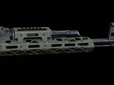 CRC 1U020 AK Medium Handguard Low-poly 3D model