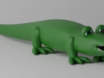 Cartoon Crocodile Alligator 1 3D model