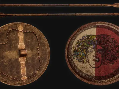 Ancient Greek Hoplite Weapons Pack Low-poly 3D model