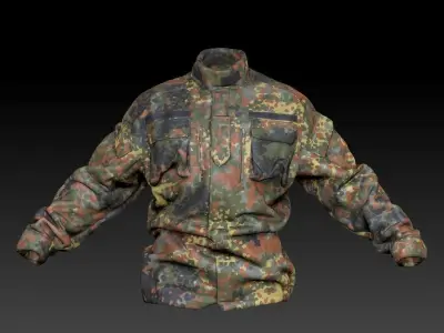 Military jacket of Bundeswehr Uniform 25 Low-poly 3D model