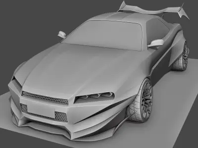 Skyline E34 concept or tuning project Free 3D model