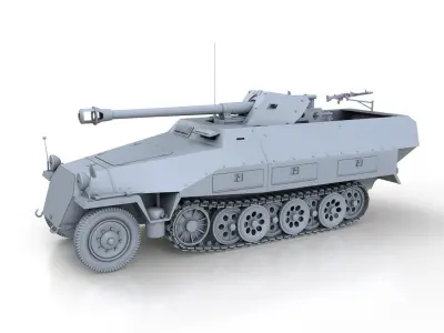 SDKFZ 251 22 - Ausf D - Pakwagen 3D model