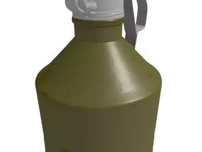 Dented Steel Canteen 3D Model 3D model