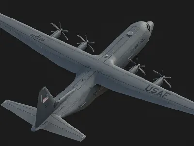 C130 Super Hercules Low-poly 3D model