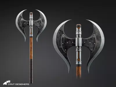 Double Bladed Battle Axe 3D model