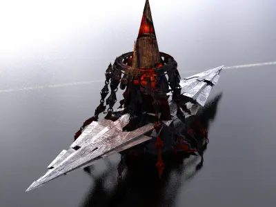 Lava station Low-poly 3D model