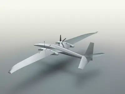 Akinci unmanned aerial vehicle Twin-engine aircraft model 3D print model