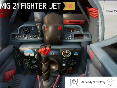 MiG 21 - Rigged and Animated - with Interior - M2 Low-poly 3D model