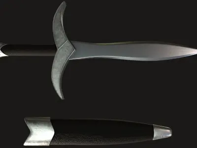 Blade with scabbard 3D model 3D model