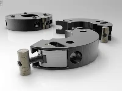 Sectors Ring Cam lever clamp for shaft 3D model