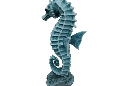 Realistic Seahorse Figurine 3D Model Low-poly 3D model