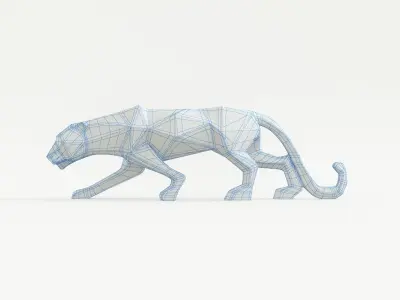 Decor Panther Statue 3D model
