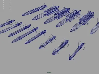 USSR rockets pack Low-poly 3D model