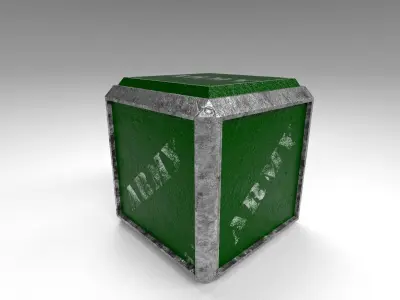 Army Crate PBR low-poly Game Prop Low-poly 3D model Low-poly 3D model