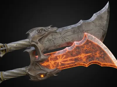 Chaos blades God of war ragnarok Low-poly 3D model