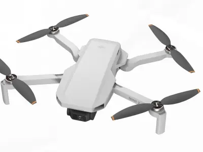 DJI Mini 2 Quadcopter remote controlled drone 3D model