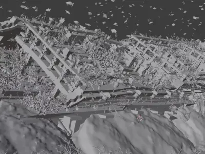 Underwater Shipwreck Scene Free low-poly 3D model