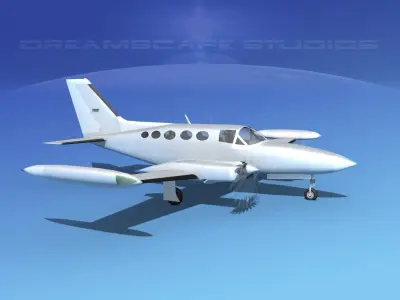Cessna 414 Chancellor Bare Metal 3D model