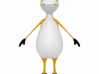 Cartoon Bird Mascot 3D model