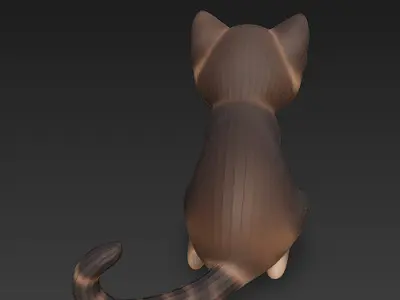 Cat Kitten Realistic 3D Model Basic - Low Poly Realistic Low-poly 3D model