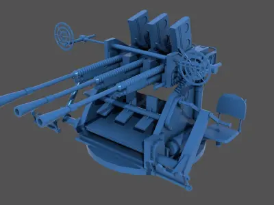 Type 96 25mm triple mount - Commercial license - 1-350 scale 3D print model