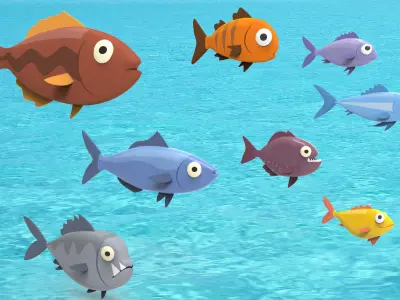 Fish Sea Collection 1 Low-poly 3D model