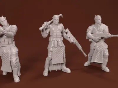 28mm Sci-Fi Arabic Infantry Squad 3D print model