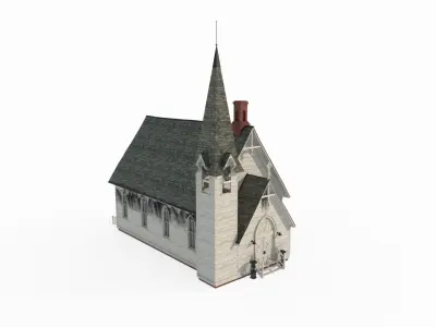 19th century architectural church 3D model