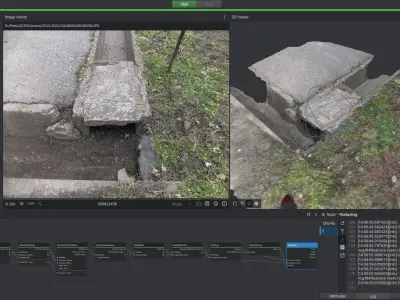 3DF Zephyr - Part of concrete 4 3D model Low-poly 3D model Low-poly 3D model