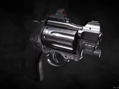 RCX-84 Break open Revolver Low-poly 3D model