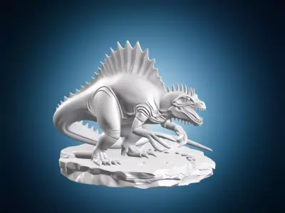 Spinosaurus Dinosaur Sculpture Miniature 3D print model