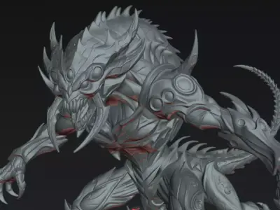 Alien Zyrax Void Stalker  Horror Creature STL 3D Printable  3D print model