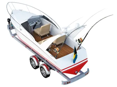 Pleasure fishing boat 3D model