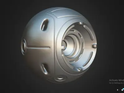 Vortex Orb Robot F01 Low-poly 3D model