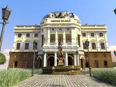Opera house full scene - Bratislava Slovakia 3D model