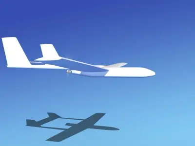 Mohajer 3 Drone Unmarked 3D model