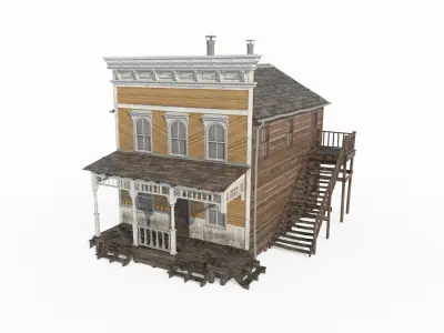 Old style residential buildings in the western region 3D model