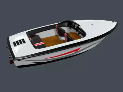 Speedboat Low-poly PBR Low-poly 3D model