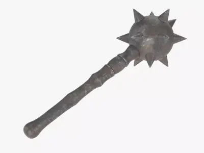 Spiked ball mace medieval 3D model
