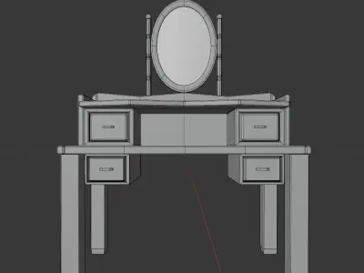 Makeup Table aesthetic mirror blender 3D model Free low-poly 3D model