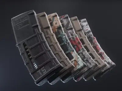  M4 AR15 MAGPUL PMAG Gen 3 30rd - Lowpoly PBR Magazine Low-poly 3D model