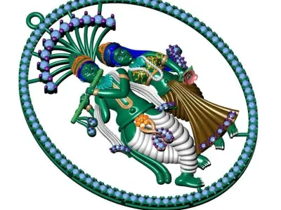 rhada krishna 3D model