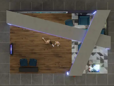 Futuristic AI Technology Exhibition Stand - 3D Model 3D model