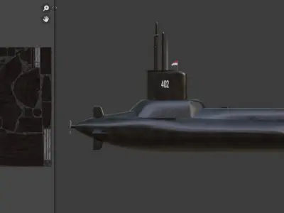 Submarine KRI Nanggala 402 Low-poly 3D model
