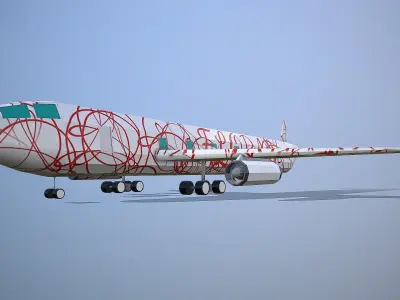 Airplane Flower Low-poly 3D model