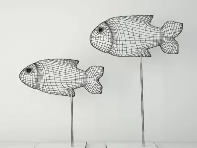 Antique Burmese Gilded Fish 3D model